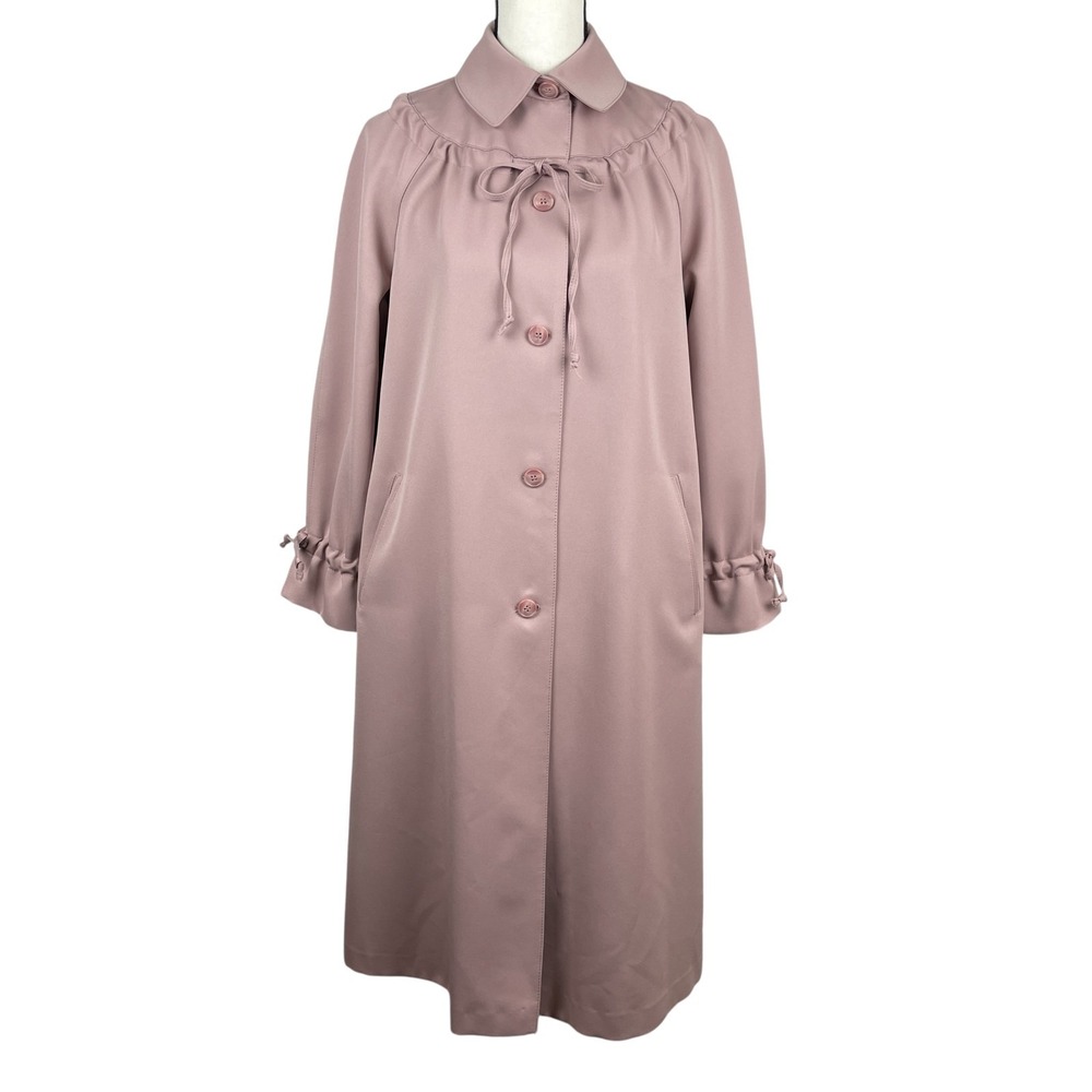 Rain Ramblers Women's Rain Coat Size 10 Mauve Long Button Front Vintage Retro